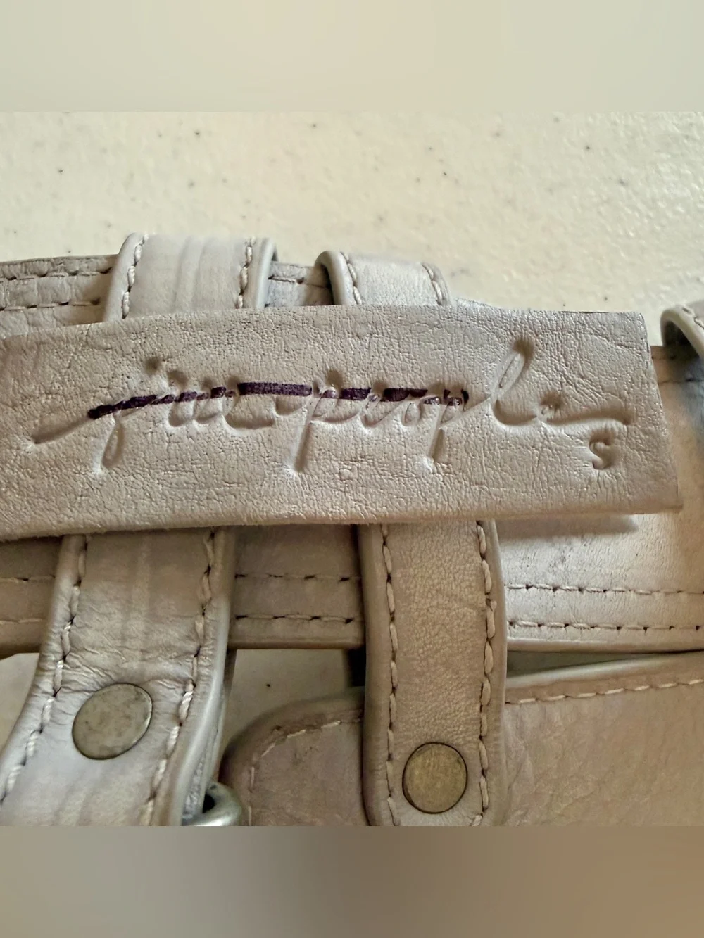 Free People Geralt Pocket Belt- S. Gray Mixed Leather & Suede